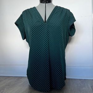 Green polka dot top